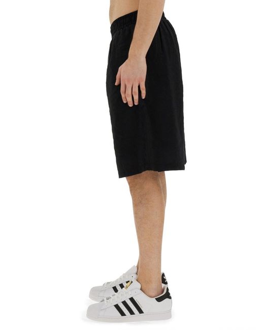 FAMILY FIRST Black Bermuda With Logo for men