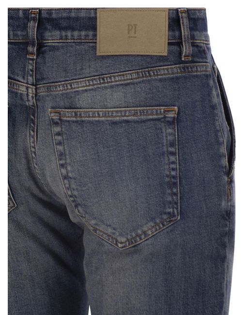 Pantalones vaqueros Indie de algodón elástico y cachemir PT Torino de hombre de color Blue