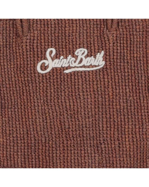 Mc2 Saint Barth Red Rafiya Handbag With Logo
