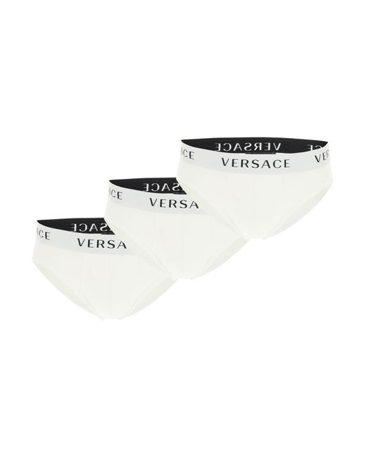 Versace Tri Pack Ondergoed Lage Slip in het Wit voor heren | Lyst NL