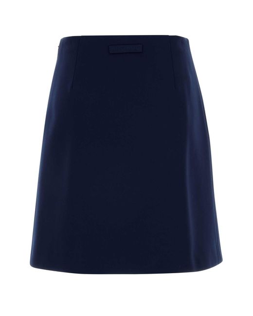Miu Miu Blue Jersey Skirt