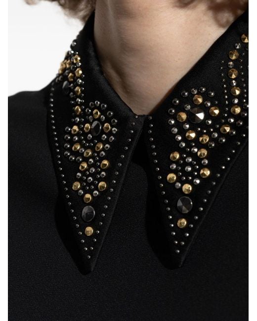 Versace Top Met Applicaties Op De Kraag in het Black