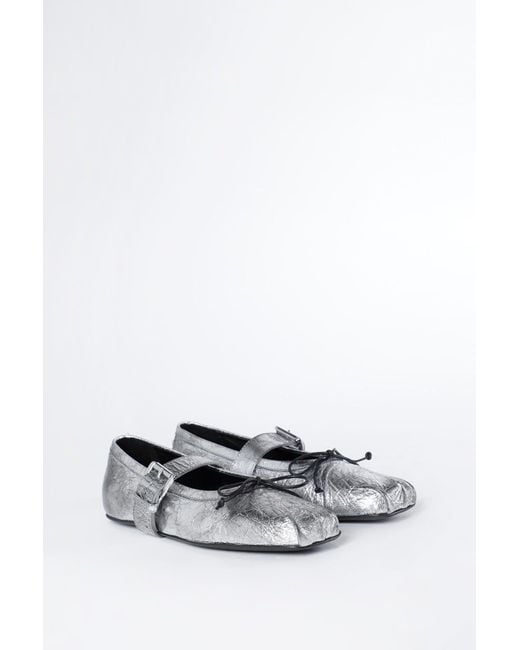 Ann Demeulemeester White Zoey Ballerinas With Belt