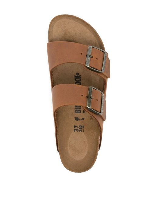 Birkenstock Brown Arizona Cognac, Oiled Leather Shoes