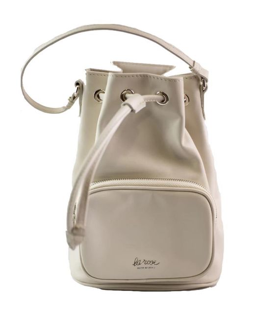 LA ROSE Gray Leather Satchel Bag