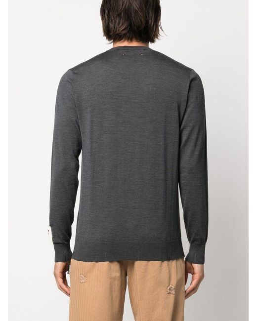 Golden Goose Deluxe Brand Gray Golden M's Regular Knit Crew Neck Light Wool Merino