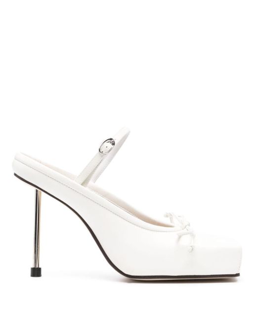 Mules Les Chaussures Ballet con tacón de 110mm Jacquemus de color White