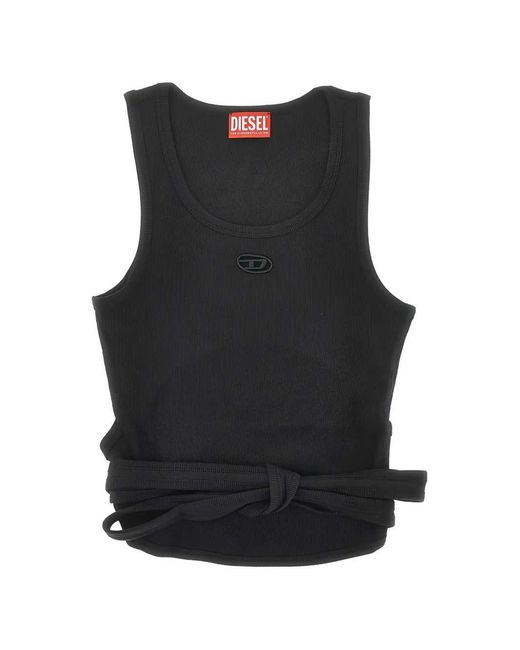 DIESEL Black Knotted Tank Top