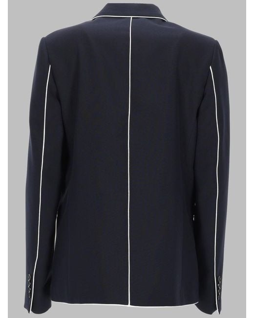 Golden Goose Deluxe Brand Blue Tailored Blazer With Contrasting Piping
