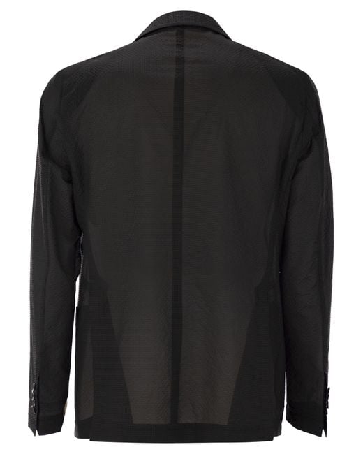 Tagliatore Black Lightweight Technical Fabric Jacket for men
