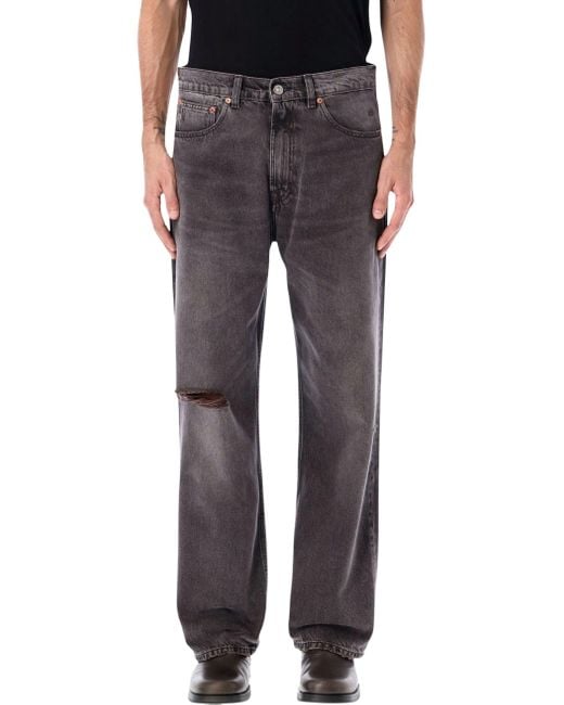 Our Legacy Black Highway Coffee Wide-Leg Denim Jeans for men
