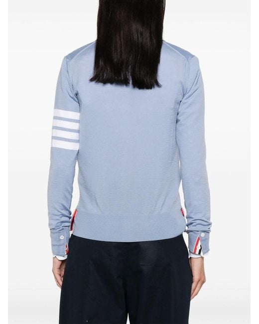Thom Browne Blue Virgin Wool Cardigan