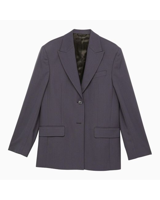 Acne Blue Single-breasted Jacket In Blend