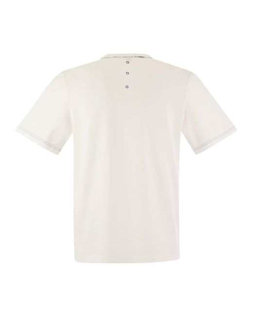 Premiata White Short Sleeved Cotton T Shirt