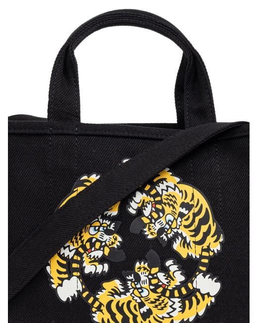KENZO Black Reversible Open Top Shoulder Bag