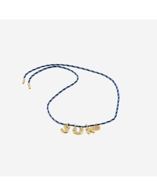 Sorbet Island Blue Fabric And Metal Bracelet