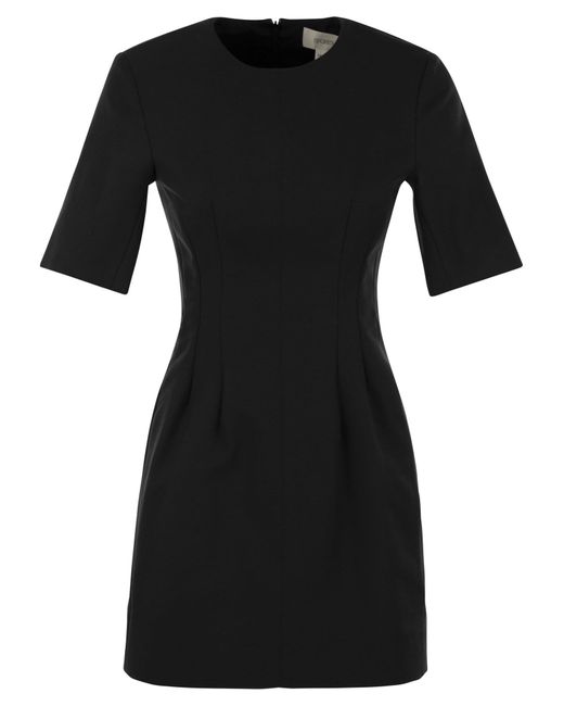 Sportmax Black Colomba -Kleid in Doppelbaumwollstoff