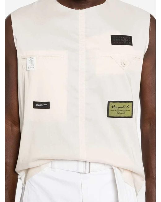 MM6 by Maison Margiela Natural Vest With Logo Patch