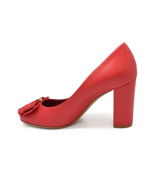Ferragamo Red Elinda Pumps