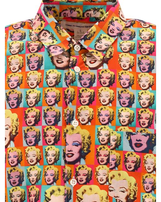 Comme des Garçons Comme des Garçons Hemd "Marilyn von Andy Warhol" gedrucktes Hemd in Orange für Herren