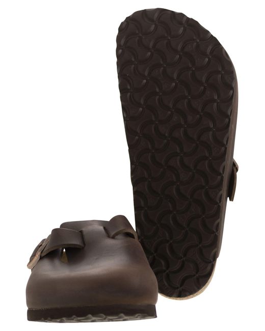 Birkenstock Brown Boston Leder Sabot