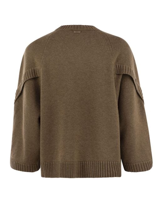 Max Mara Brown Ampex Wool And Cashmere Over Sweater