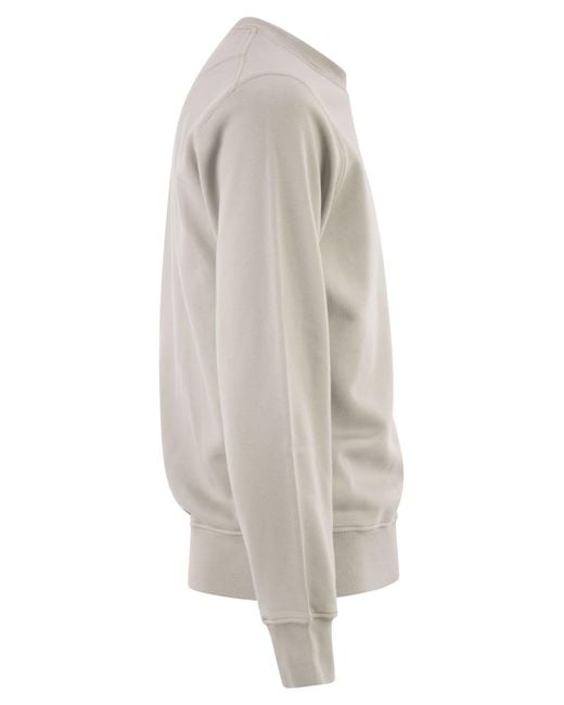 Stone Island Gray Regular Fit Crew Neck Sweatshirt With Raglan Sleeves for men