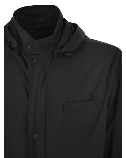 Herno Technical Fabric Jacket Met Kap in het Black voor heren