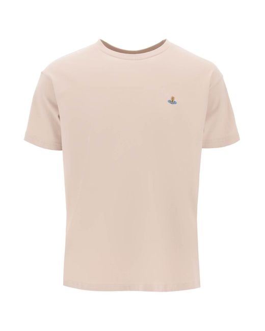 Classic T Shirt con logotipo de orbe Vivienne Westwood de color Natural