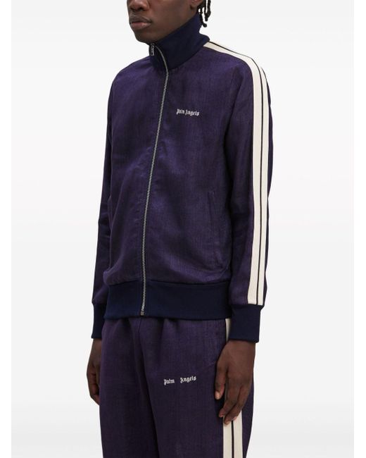 Palm Angels Trainingsjack Met Geborduurd Logo in het Blue voor heren