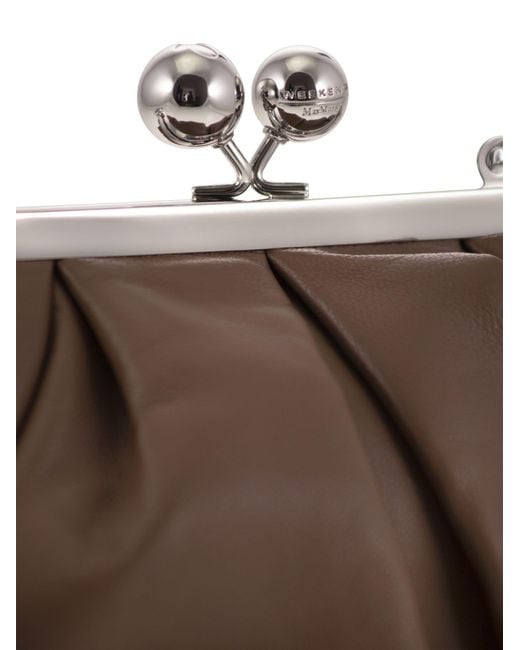 Weekend by Maxmara Brown Prati Leather Pastry Bag