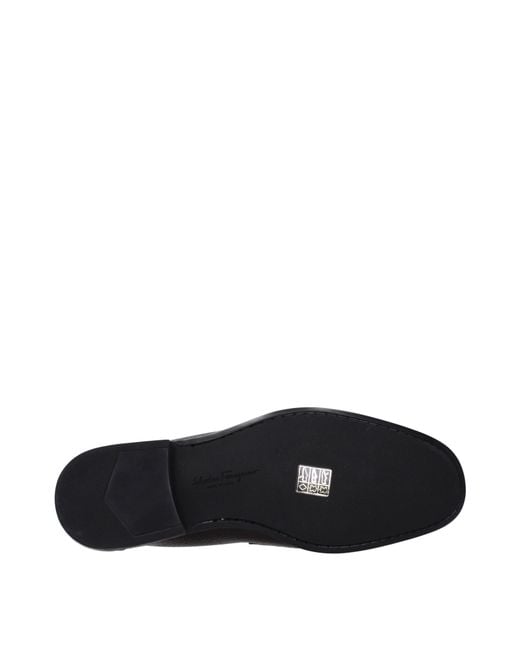 Ferragamo Black Grandioso Moccasins/Hickory Leather