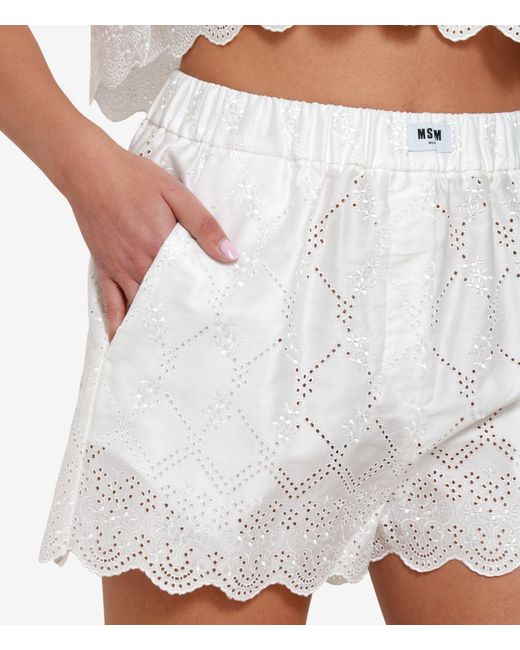 MSGM Korte Broek Wit in het White