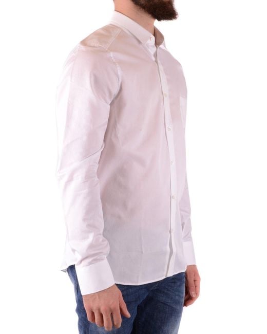 Neil Barrett Pink Classic Long Sleeve Cotton Shirt With Round Neck And Button Fastening for men