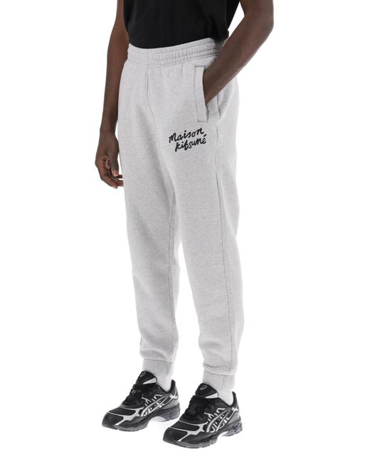 "Pantalon sportif avec écriture Maison Kitsuné pour homme en coloris Gray