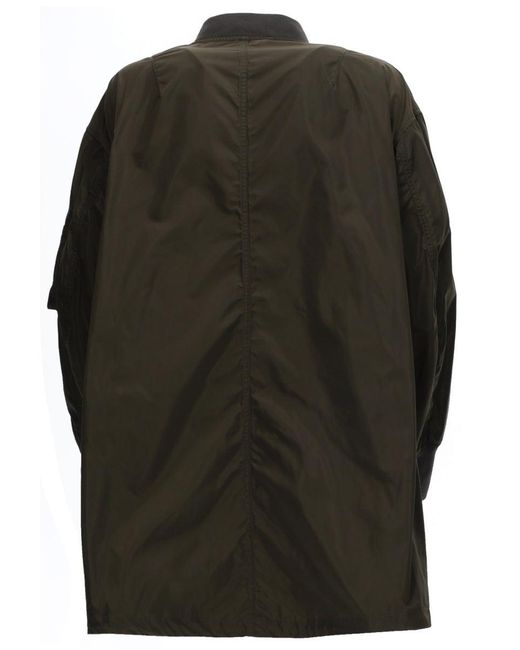 Aspesi Gray Long Bomber Jacket Polyester