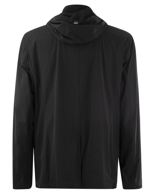 Herno Technical Fabric Jacket Met Kap in het Black voor heren