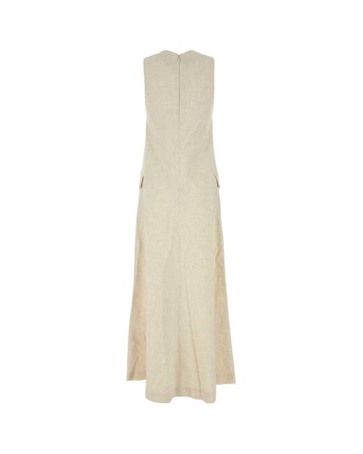 Camilla & Marc White Sand Stretch Polyester Blend Floris Dress