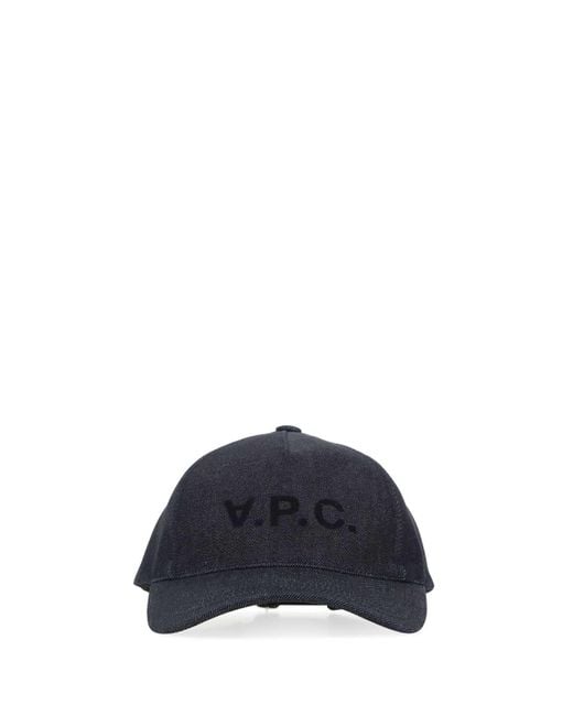 A.P.C. Blue Denim Baseball Cap for men