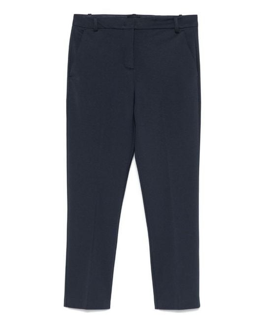 Pinko Blue Tailored Trousers With Smooth Texture