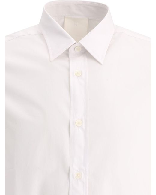 Givenchy "4 G" Geborduurd Popelijn Shirt in het White voor heren