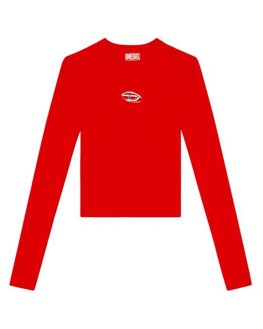DIESEL M Valari Geribbelde Trui in het Red