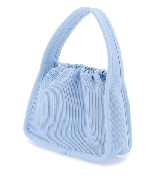 Alexander Wang Blue Small Rib-knit Ryan Handbag