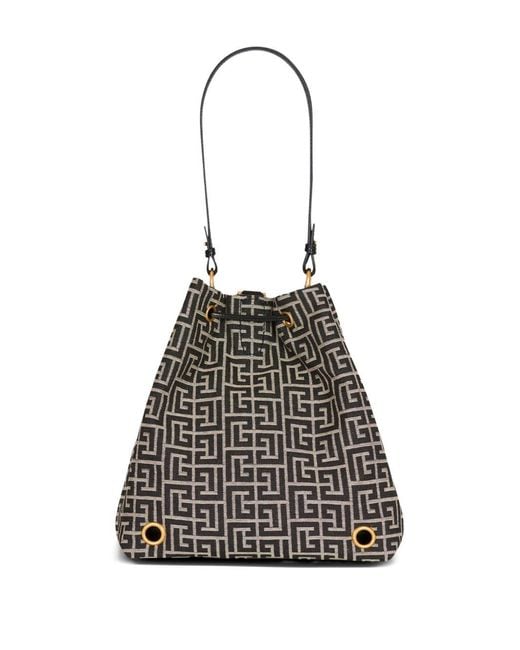 Balmain Black Sync Monogram Backpack