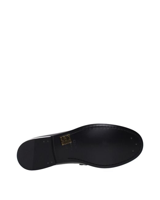Céline Black Triomphe Loafers/ Leather