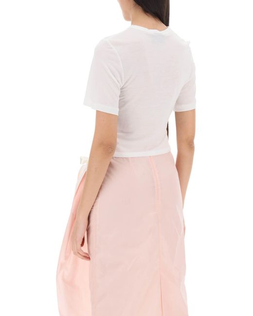 Simone Rocha White Easy T-shirt With Bow Tails