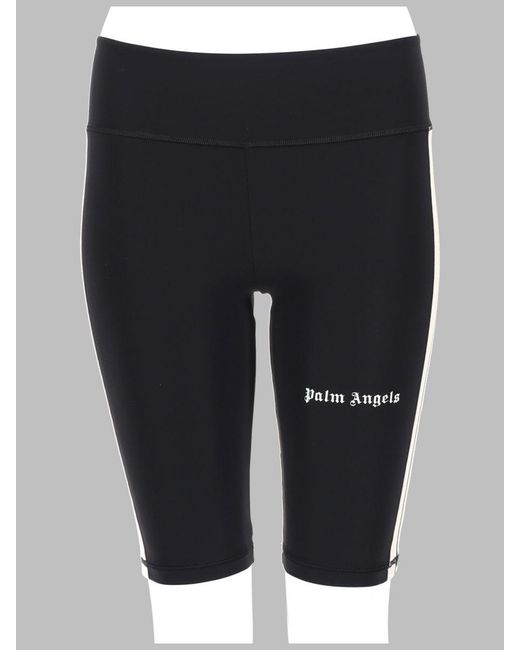 Palm Angels Blue Shorts Track Biker Con Logo