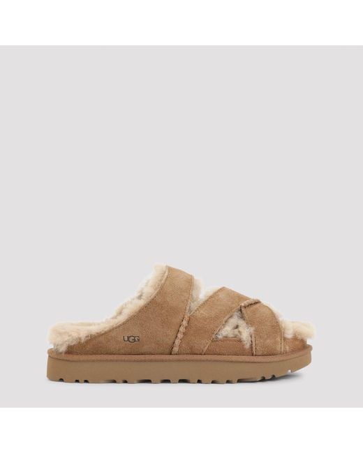 Ugg Brown Greenport Cross Strap Slide