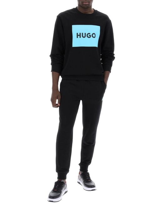 HUGO Black Duragol Logo Box Sweatshirt for men