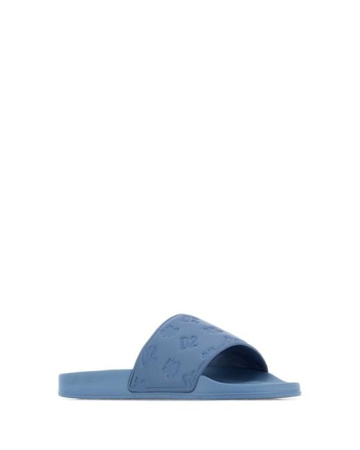 DSquared² Blue Rubber Slippers